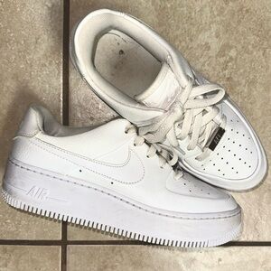 Nike Air Force Sage Low Platform Women's White Sneakers EUC